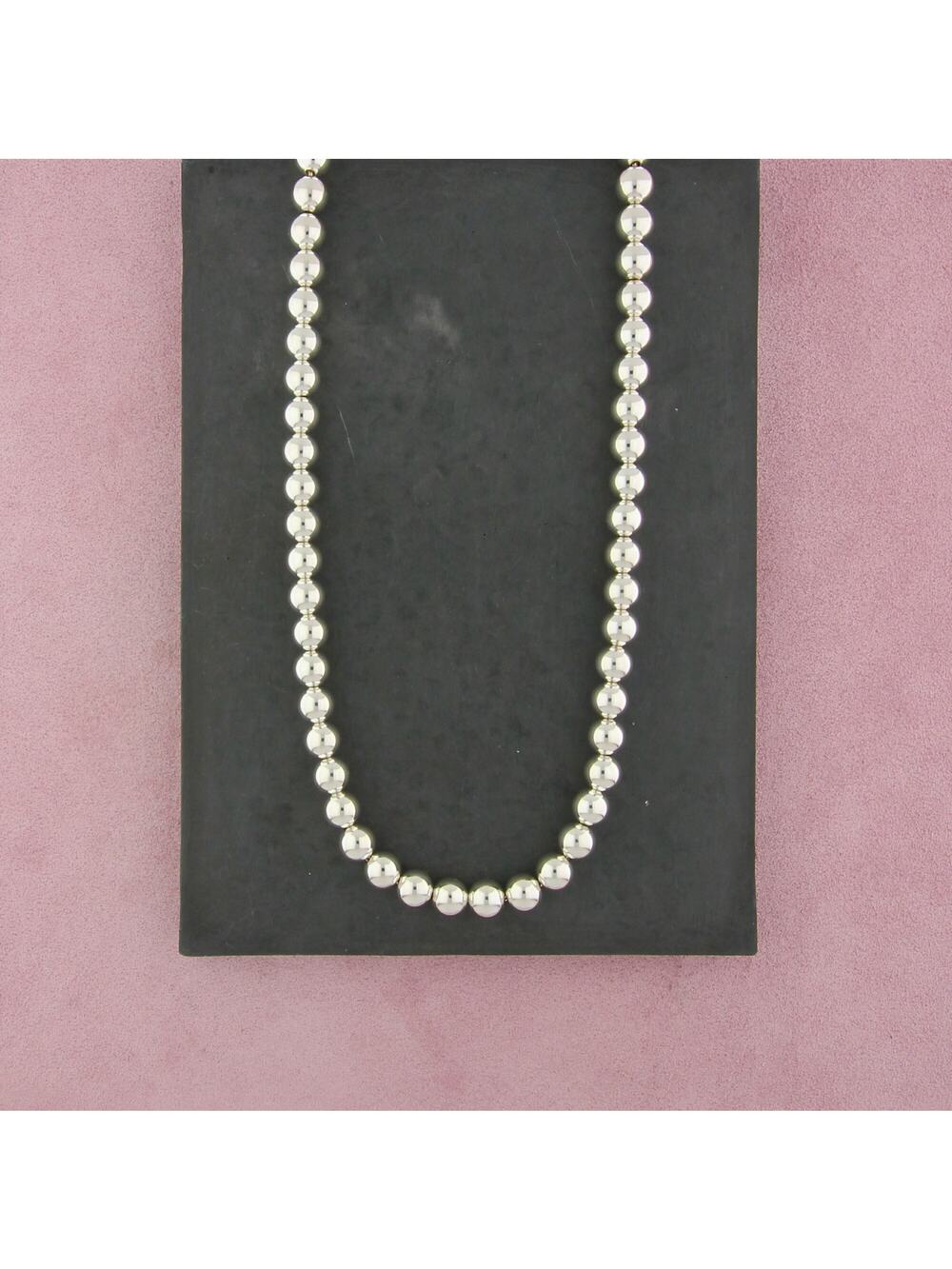 tiffany & co sterling silver hardwear 10mm bead necklace size 20in